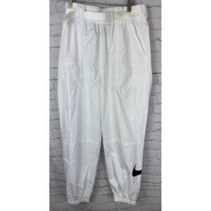 NIKE Woven Swoosh Pant White Loose Fit Size Large $70.00